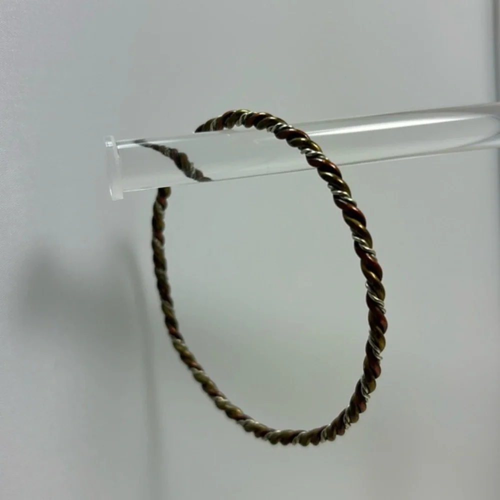 Copper twist bangle bracelet vintage jewelry unisex - Picture 3 of 5
